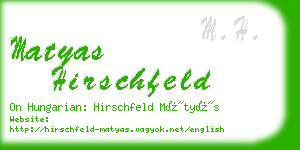 matyas hirschfeld business card